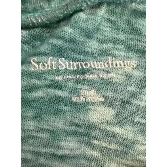 Soft Surroundings Womens Sz Petite Small Knit A Line Swing Top Tunic V Neck Teal - Picture 6 of 8